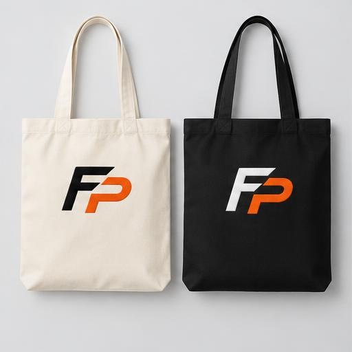 FyrePress logo concept on tote bags & canvas bags