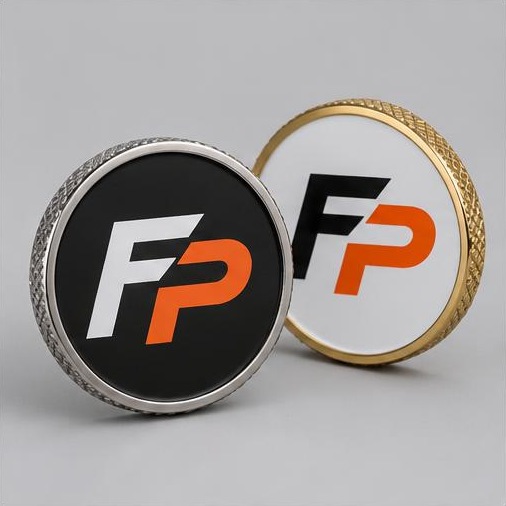 FyrePress logo concept on custom challenge coins