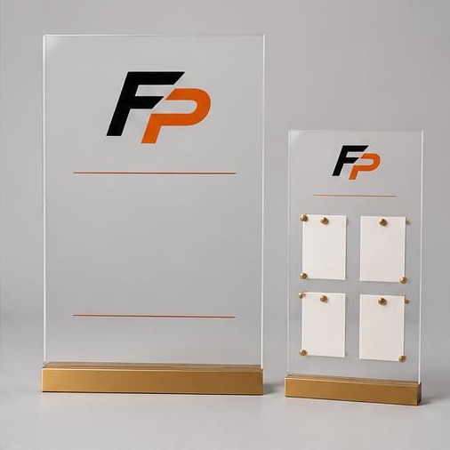 FyrePress logo concept on acrylic welcome & seating chart signs
