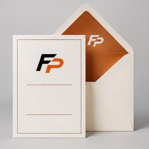 FyrePress logo concept on custom wedding invitations & stationery